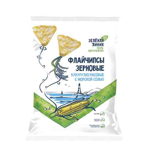 Флайчипсы Зеленая линия кукурузно-рисовые с морской солью 40г арт. 1086842