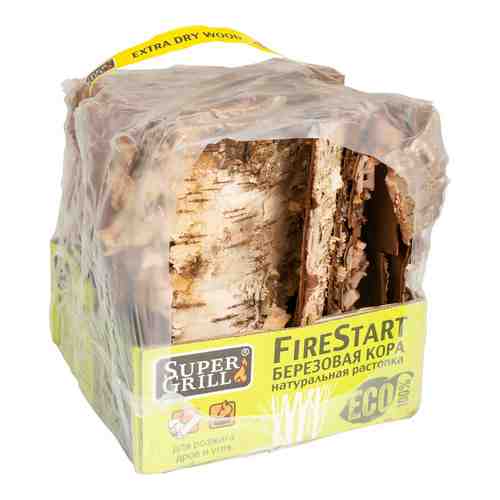 Кора березовая SuperGrill FireStart Натуральная растопка для розжига дров и угля арт. 959682