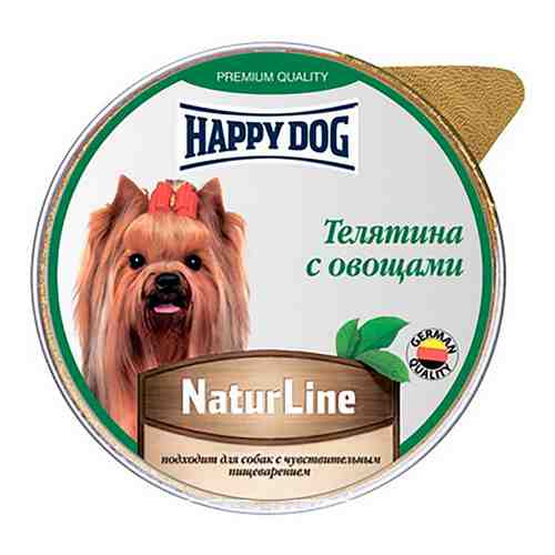 Корм для собак Happy Dog паштет с телятиной и овощами 125г арт. 1136770