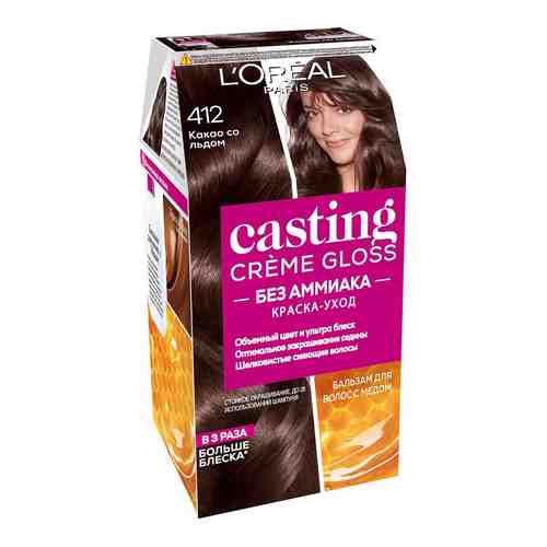 Краска-уход для волос Loreal Paris Casting Creme Gloss 412 Какао со льдом арт. 476318