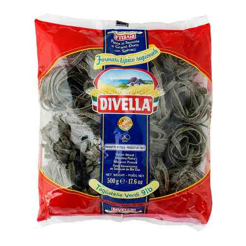 Макароны Divella Tagliatelle Verdi со шпинатом гнезда 500г арт. 995730
