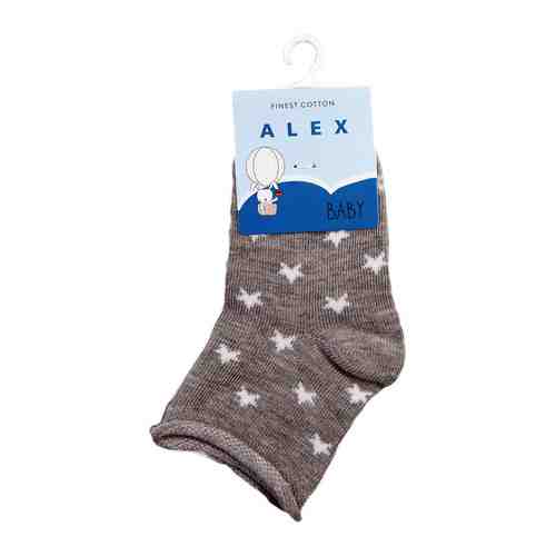 Носки для младенцев Alex Textile B-02037 бесшовные звездочки серые 6-12мес арт. 1120181
