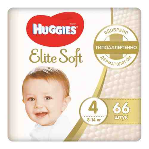 Подгузники Huggies Elite Soft №4 8-14кг 66шт арт. 451486