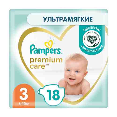 Подгузники Pampers Premium Care 6-10кг Размер 3 18шт арт. 511991