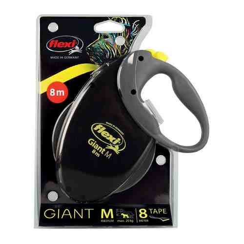 Рулетка для собак Flexi Giant Neon размер M до 25кг длина 8м арт. 1140683