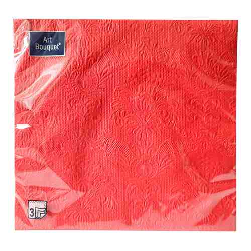 Салфетки бумажные Art Bouquet Барокко красные 3 слоя 33*33см 16шт арт. 1051877
