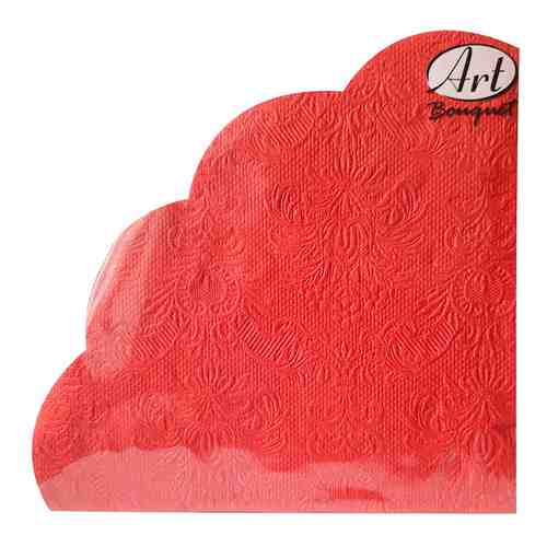 Салфетки бумажные Art Bouquet Rondo красные 3 слоя 32см 12шт арт. 1051833