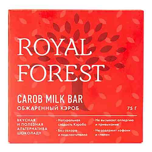 Шоколад Royal Forest Carob Milk Bar из обжаренного кэроба 75г арт. 706157