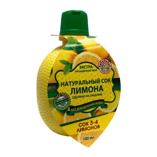 Сок лимона Азбука продуктов 100% натуральный 100мл арт. 1120180