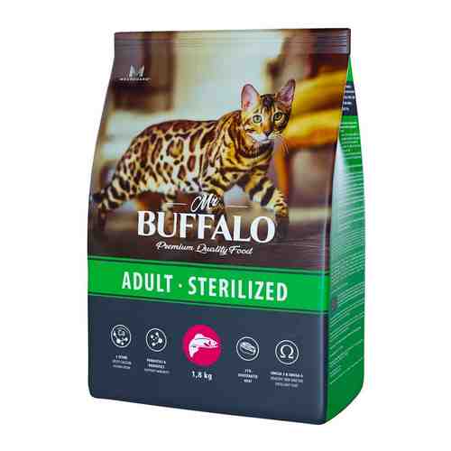 Сухой корм для кошек Mr.Buffalo Sterilized с лососем 1.8кг арт. 1204951