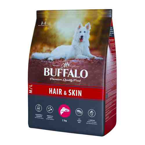 Сухой корм для собак Mr.Buffalo Hair&Skin с лососем 2кг арт. 1204969