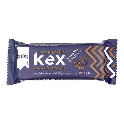 Вафли протеиновые Puls Nutrition Puls Kex Шоколад и фундук 40г арт. 869614