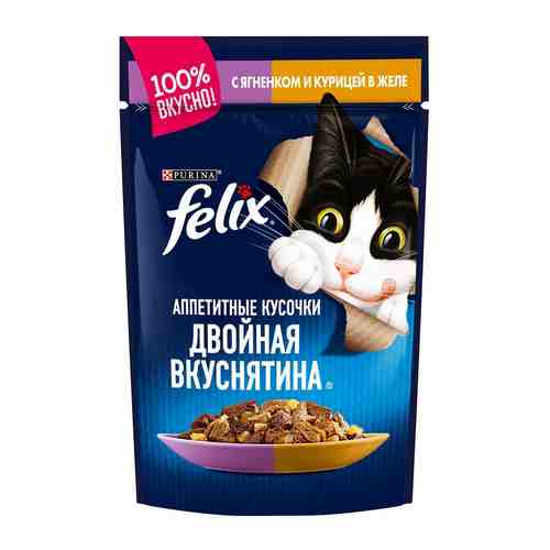 Влажный корм для кошек Felix с ягненком и курицей 85г арт. 311956