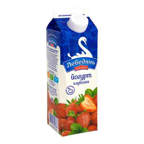 Йогурт питьевой ЛебедяньМолоко Клубника 2.5% 450г арт. 644272