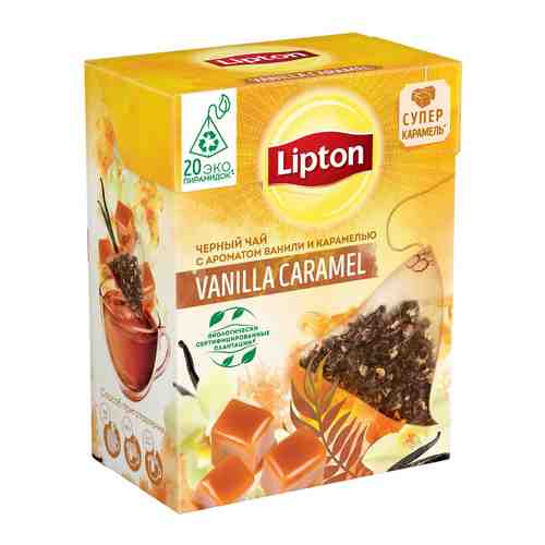 Чай черный Lipton Vanilla Caramel 20*1.7г арт. 312553