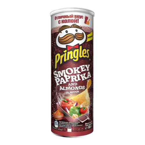Чипсы Pringles со вкусом копченой паприки и миндаля 165г арт. 1045156