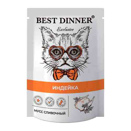 Корм для кошек Best Dinner Exclusive Мусс сливочный Индейка 85г арт. 1128656