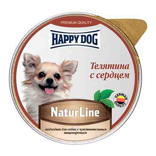 Корм для собак Happy Dog паштет телятина с сердцем 125г арт. 1136771