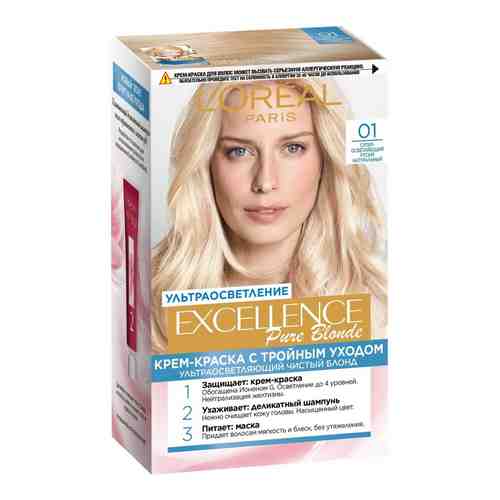 Крем-краска для волос Loreal Excellence Pure Blonde Суперосветляющий русый натуральный арт. 872292