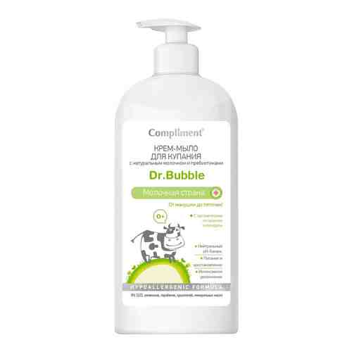 Крем-мыло для купания детский Compliment Dr. Bubble Молочная страна с натуральным молочком и пребиотиками 400мл арт. 992427