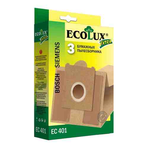 Мешок-пылесборник EcoLux Extra EC 401 бумажный для пылесосов Bosch Siemens 3шт арт. 454177