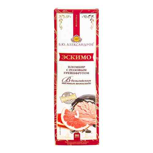 Мороженое Б.Ю.Александров Эскимо пломбир с розовым грейпфрутом 80г арт. 1062726