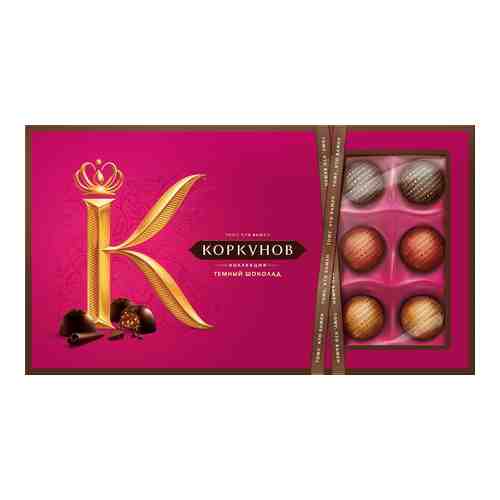 Набор конфет Коркунов Темный шоколад с фундуком и ореховой начинкой 192г арт. 429818