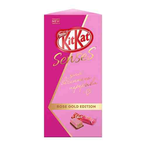 Шоколад KitKat Senses Rose Gold Edition Белый и молочный со вкусом клубники с хрустящей вафлей 159.4г арт. 1180168
