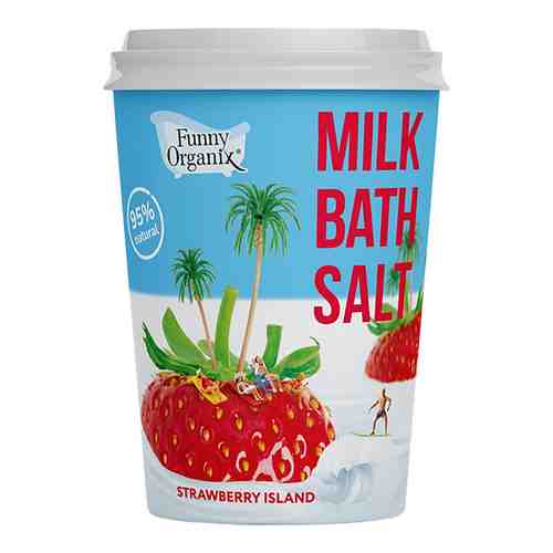 Соль для ванн Funny Organix Strawberry island молочная 500г арт. 1195979