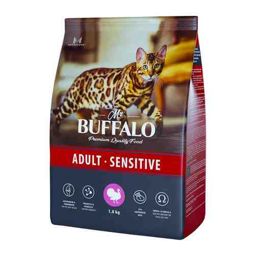 Сухой корм для кошек Mr.Buffalo Adult Sensitive с индейкой 1.8кг арт. 1204939