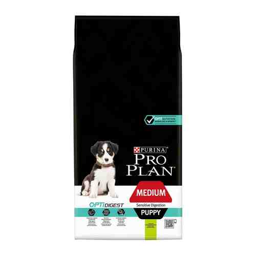 Сухой корм для щенков Pro Plan Optidigest Medium Puppy Sensitive Digestion для средних пород для улучшения пищеварения с арт. 860287