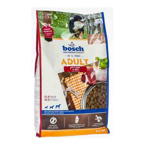 Сухой корм для собак Bosch Adult с ягнёнком и рисом 3кг арт. 1175686