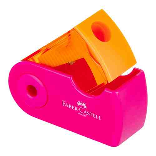 Точилка для карандашей Faber-Castell Sleeve Mini 1 отверстие с контейнером в ассортименте арт. 1080900