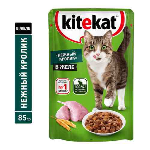 Влажный корм для кошек Kitekat Нежный кролик в желе 85г (упаковка 28 шт.) арт. 1034359pack