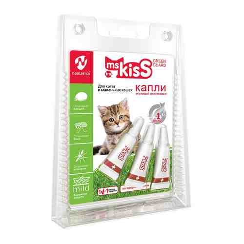 Капли репеллентные Ms. Kiss Green Guard для котят и маленьких кошек 1мл арт. 1068508