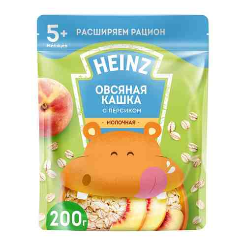 Каша Heinz Овсяная молочная с персиком с Омега 3 200г арт. 554350