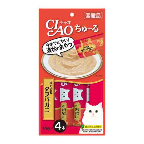 Лакомство для кошек Inaba Ciao Churu Тунец магуро с камчатским крабом 14г*4шт арт. 1187714