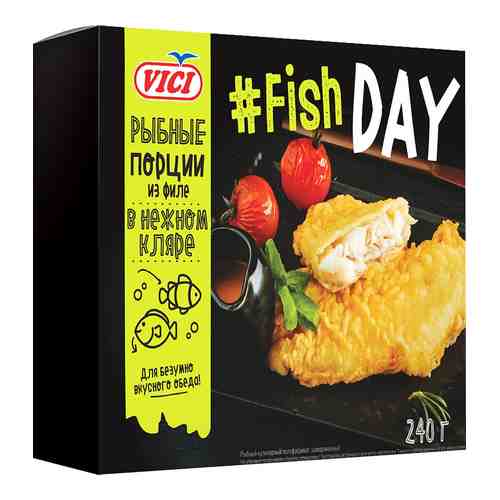 Минтай Vici Fish Day Рыбные порции из филе в нежном кляре 240г арт. 1014210