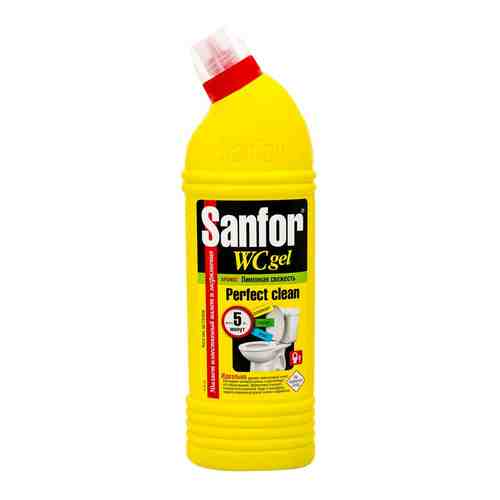 Средство для чистки унитаза Sanfor WC gel Лимонная свежесть 750г арт. 442878