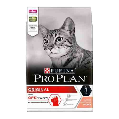 Сухой корм для кошек Pro Plan Optisenses Original Adult с лососем 3кг арт. 860429